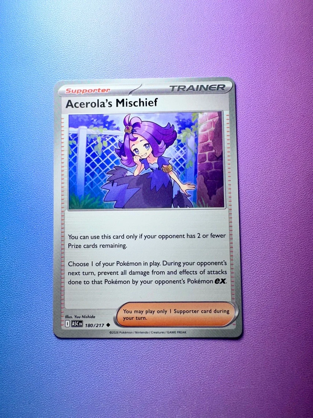acerola’s mischief - 180/217 (uncommon) — pokemon: ascended heroes